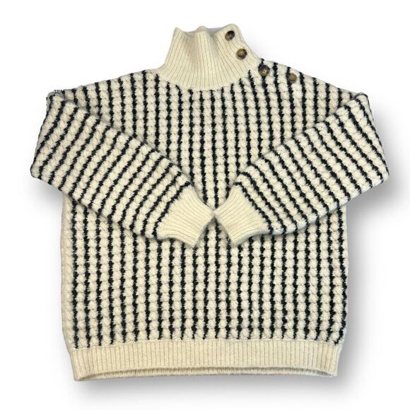 Frnch Button Mock Neck Sweater Size Small Medium - Picture 4 of 7